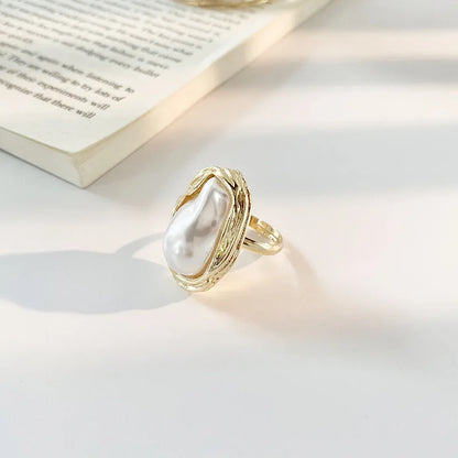 Starfish Pearl Ring Shape Gold Color Adjustable Rings